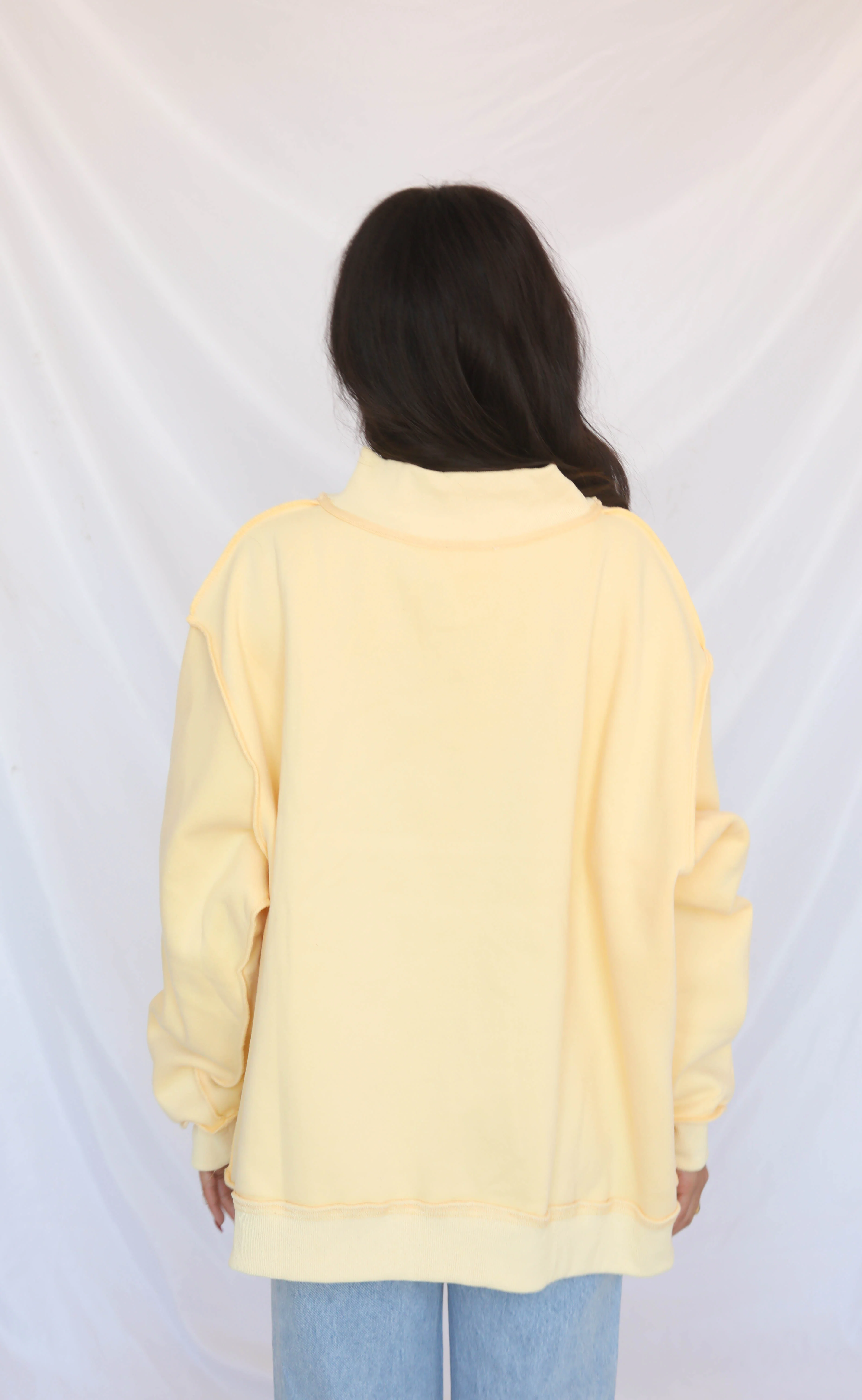dilly dally mock neck sweatshirt - yellow - Image 3
