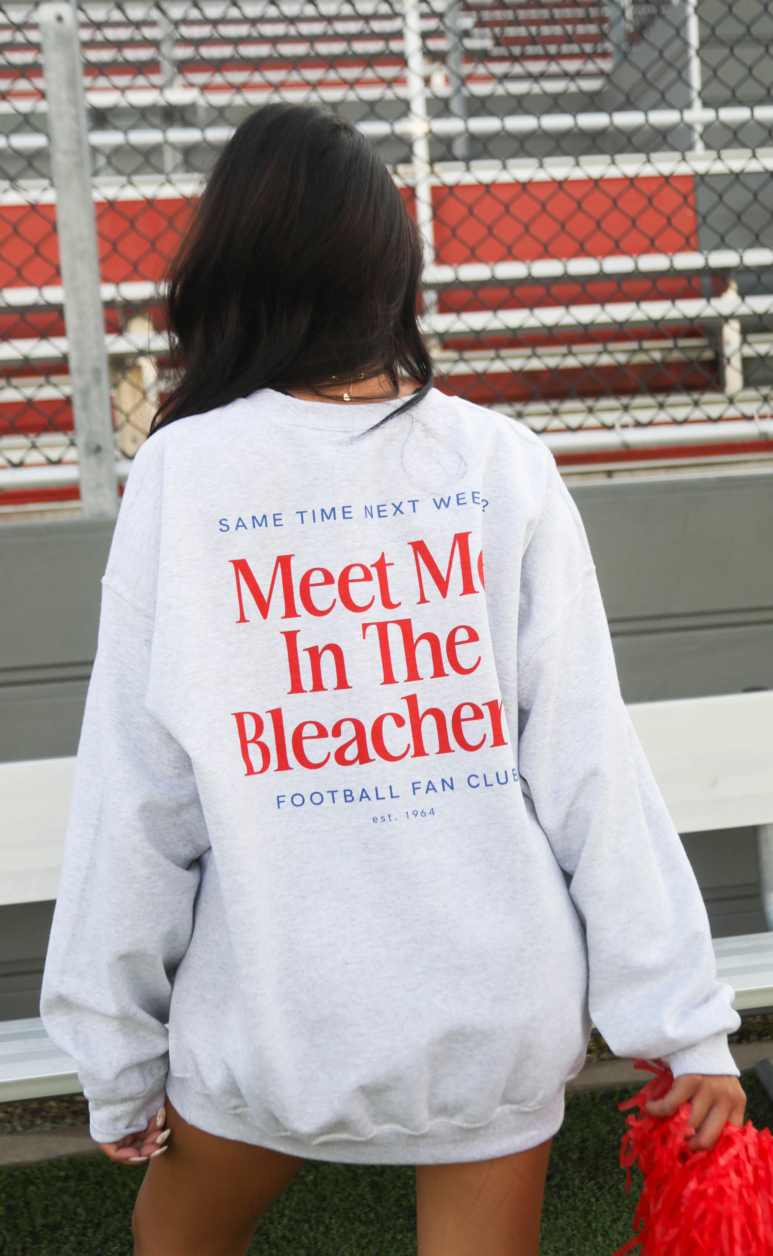 friday + saturday: meet me in the bleachers sweatshirt - grey - Image 2