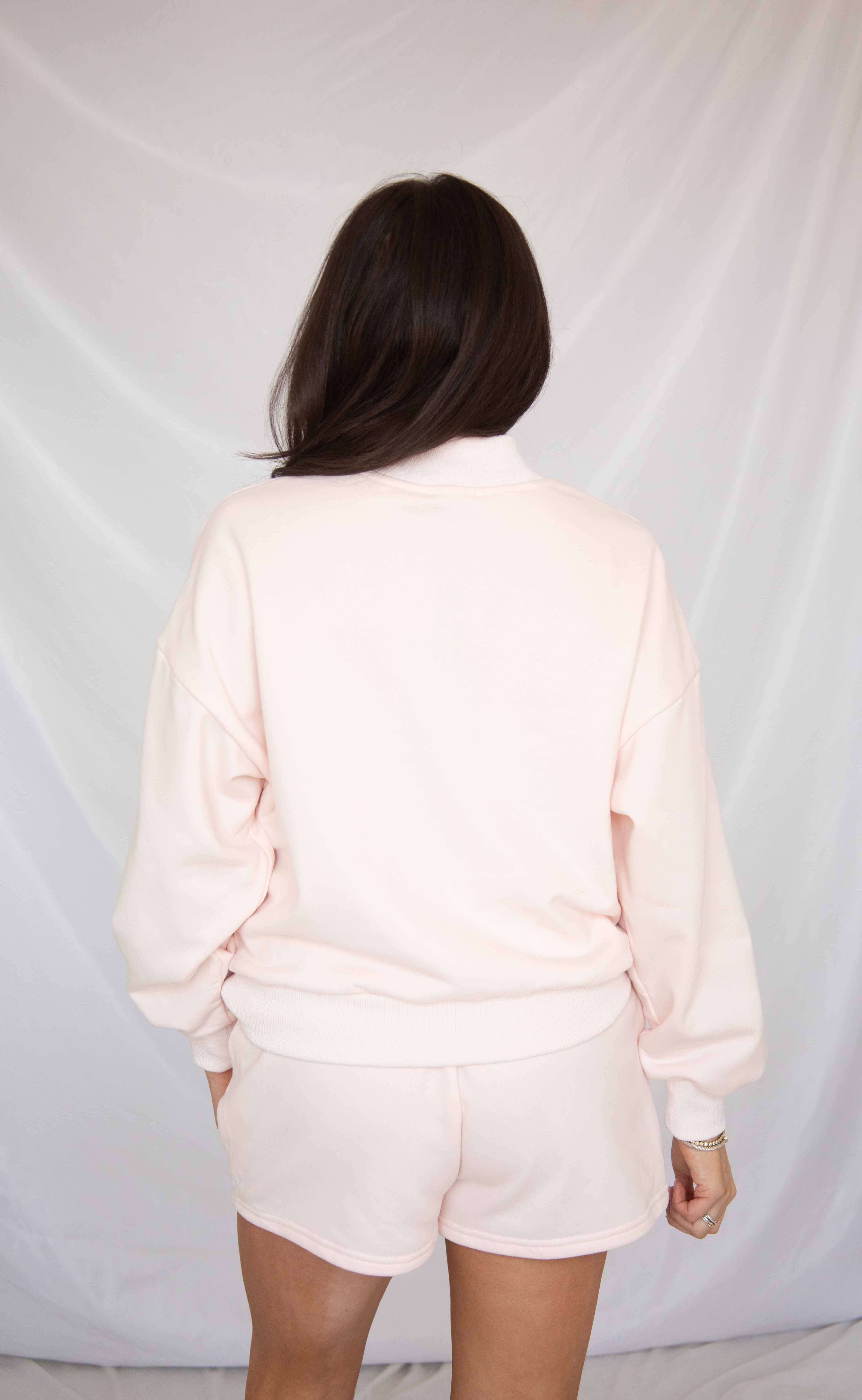 party on mock neck lounge set - blush - Image 3