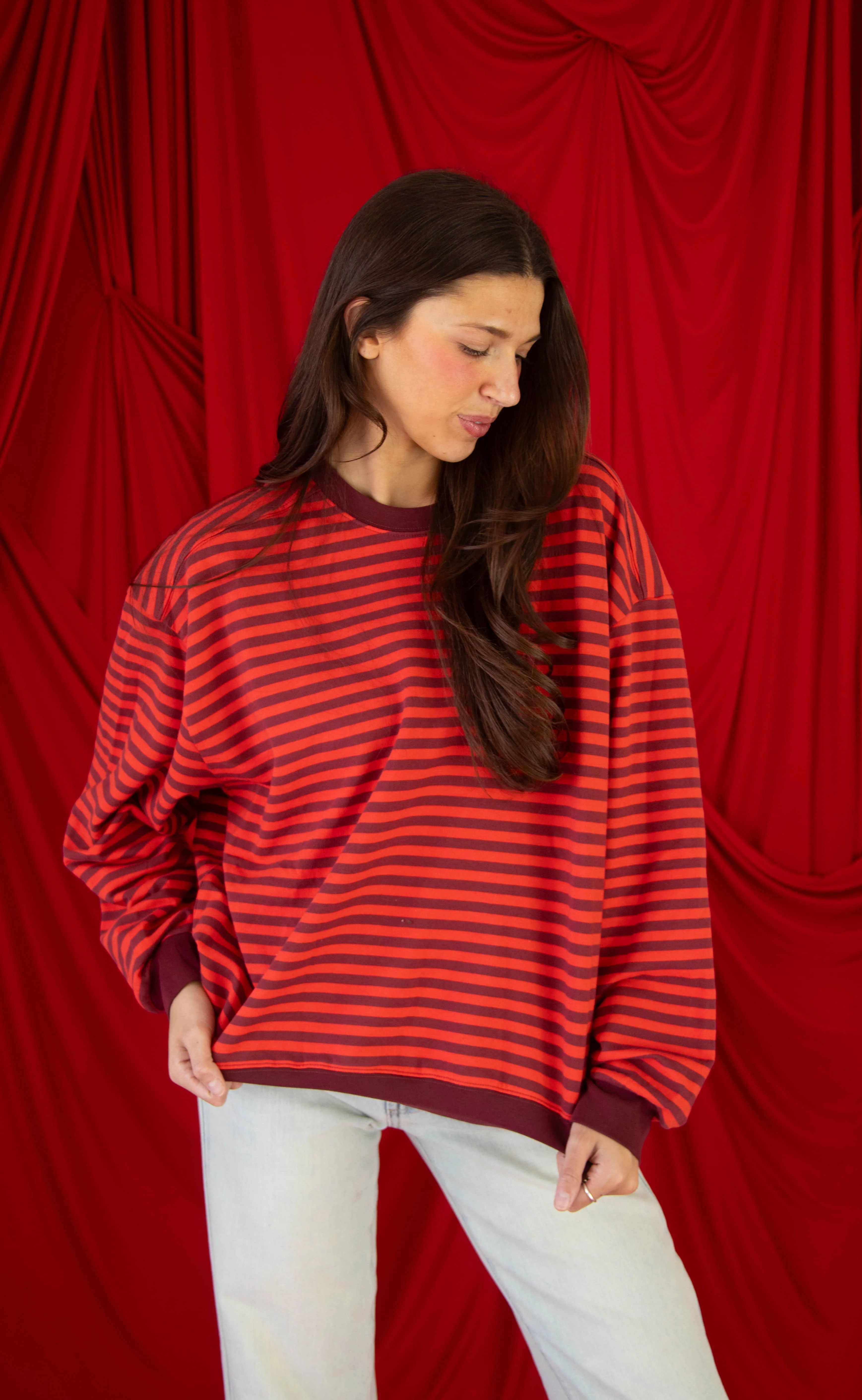 places to be striped sweatshirt - Image 2