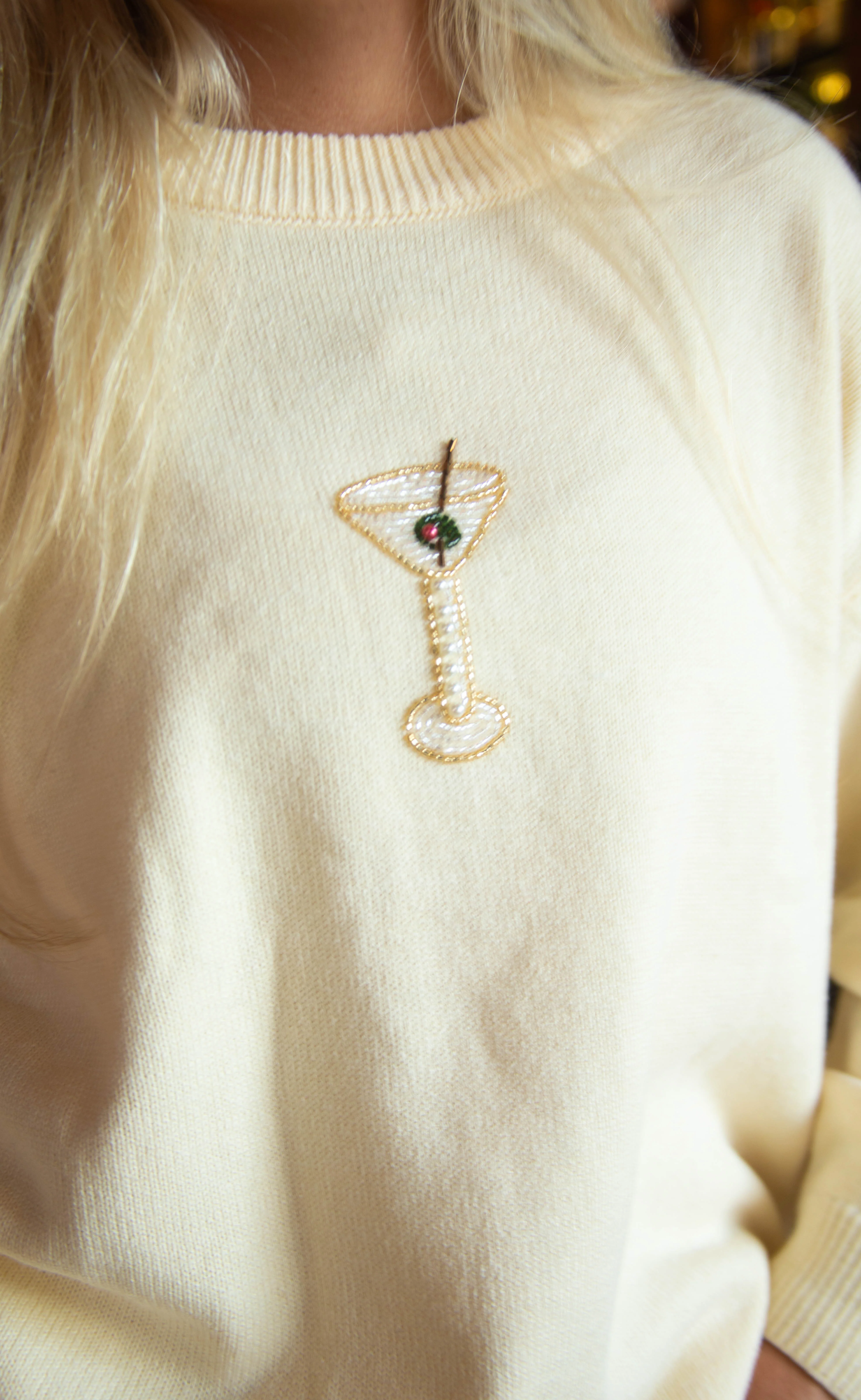 shaken not stirred martini beaded sweater - Image 3