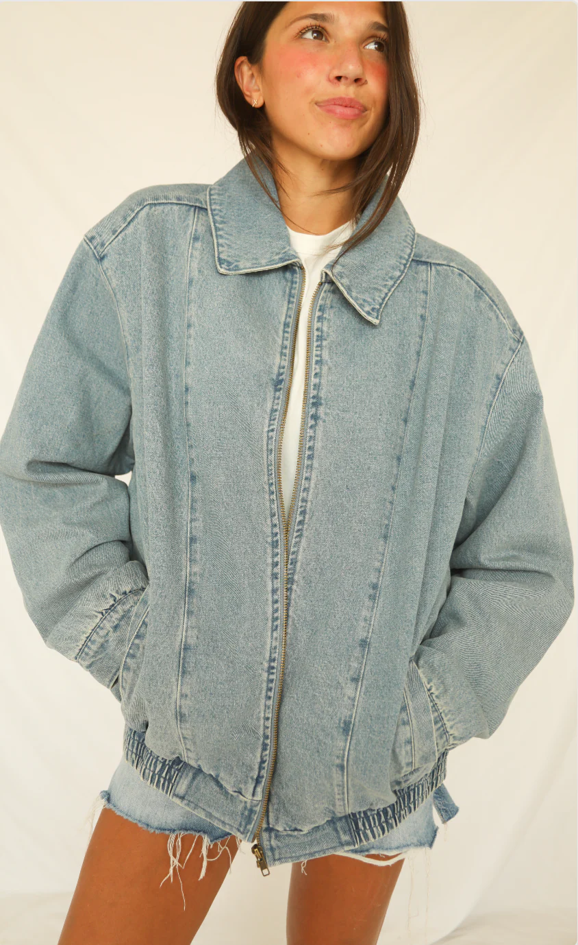 show me your mumu: carter bomber jacket - ozone indigo - Image 2